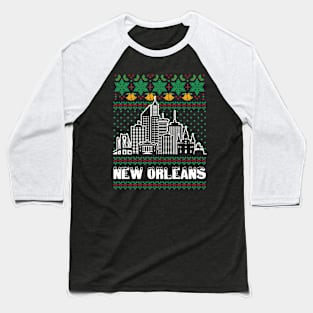 New Orleans Louisiana Ugly Christmas Baseball T-Shirt